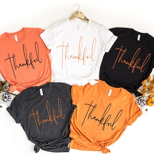 Thankful Thanksgiving Shirt- Cute Fall Tshirts for Women, Thanksgiving shirt Thankful Shirt plus size tops and tees