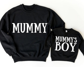 Mother Son Halloween Sweatshirts, Matching Halloween Shirts Mom and Boy, Mummys Boy Shirts Baby Boy Halloween Costumes Toddler Halloween Boy