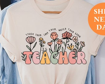 Floral Teacher Shirts, Back to School Teacher Shirt Boho Teacher Tees, Back to School Shirt First Day of School Teacher Gift