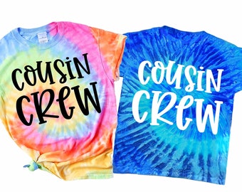 Cousin Crew Shirts for Kids, Big Cousin Shirts Matching Cousin TShirt, New to the Cousin Crew Shirt Tie Dye Cousins Beach Vacation Tshirts