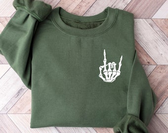 Skeleton Halloween Shirt, Pumpkin Halloween Sweatshirt, Pumpkin Shirt, Fall Sweatshirt Spooky Season TShirt, Fall Shirts for Women