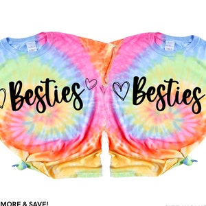 Besties Shirts for Girls Matching Shirts Best Friend Tshirts Mommy and Me Outfits Mom and Daughter Besty Best Friends Tie Dye Shirt BFF
