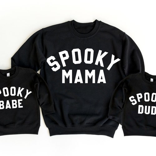 Mommy and Me Matching Halloween Sweatshirts Spooky Mama Etsy