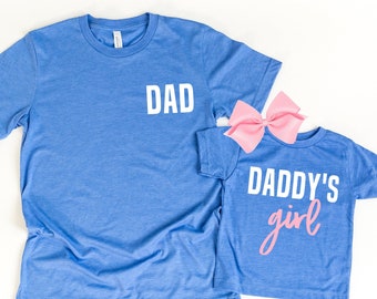 Fathers Day Gift for Dad Gift from Daughter, Father Daughter Matching Shirts Dad and Baby, Daddys Girl Dad Shirt Fathers Day Gifts for Daddy