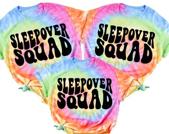 Sleepover Squad Shirts, Slumber Party Squad TShirt Birthday Girl Shirt Birthday Sleepover tShirts Matching Besties Gifts Birthday Party Tees