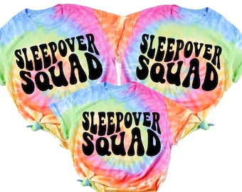 Sleepover Squad Shirts, Slumber Party Shirt Sleepover Shirt, Sleepover Invitation Slumber Party Games Favors Invites Tie Dye Birthday Shirt