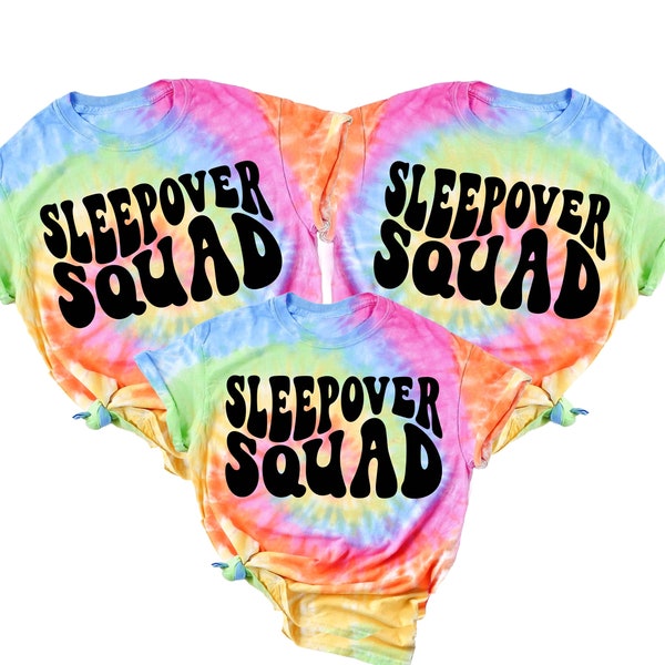 Sleepover Squad Shirts, Slumber Party Squad TShirt Birthday Girl Shirt Birthday Sleepover tShirts Matching Besties Gifts Birthday Party Tees