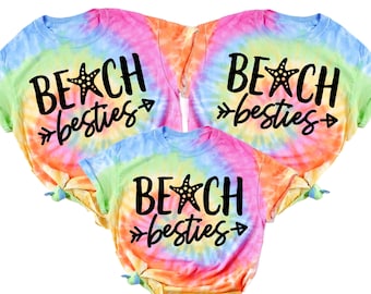 Beach Besties Shirts, Girls Beach Trip Gifts Matching Girls Trip TShirts Beach Shirt Best Friend Shirts Sisters Vacation Women Beach Outfits