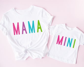 Mama and Mini Rainbow Shirts Mommy and Me Outfits Mothers Day Gifts Personalized Gift for Mom Gift Mother Daughter Shirts Mothers Day Gift