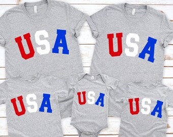 Matching Family 4th of July USA Shirts, Plus Size