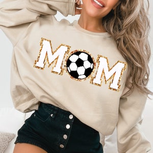 Soccer Mom Sweatshirt, Soccer Mom Shirt, Custom Soccer Mama Crewneck Embroidered Sweater, Personalized Soccer Mom Gift