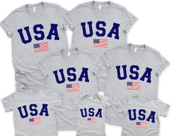 Matching Family 4th of July Shirts, USA Flag Tees