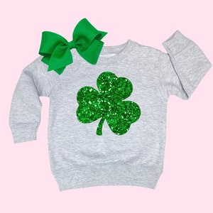 Glitter Shamrock Shirt Girls St Patricks Day Sweatshirt Toddler St Patricks Day Outfit Girl St Patricks Day Shirt Toddler St Patricks Shirt