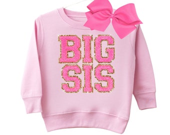 Big Sister Shirt, Big Sis Sweatshirt Toddler, Big Sister Gift, Promoted to Big Sister Announcement, Pregnancy Announcement Sister Summer