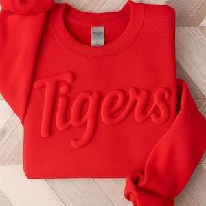 Custom Puff Print Team Name T-shirt, Personalized Puff Writing For Companies, Embossed Mascot Shirt, Metallic Puff Print, Puff School Sports