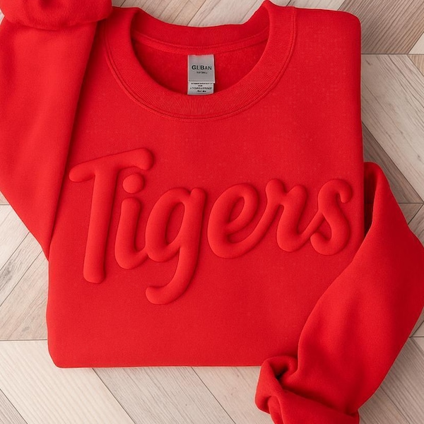 Custom Puff Sweatshirt, Puff Print Shirt, Personalized Sweatshirt, Custom Embossed Team Name, Mascot Shirt baseball mom