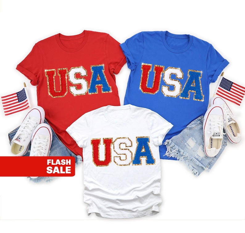 USA Shirt, 4th of July Shirt Women Fourth of July Shirt USA Patch Shirt July 4th Mommy and Me Outfits 2026 Olympics BLUE TEE