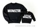 Momster Matching Mother Kids Halloween Sweatshirts, Mommy and Me Halloween Mother Son Halloween Shirts 