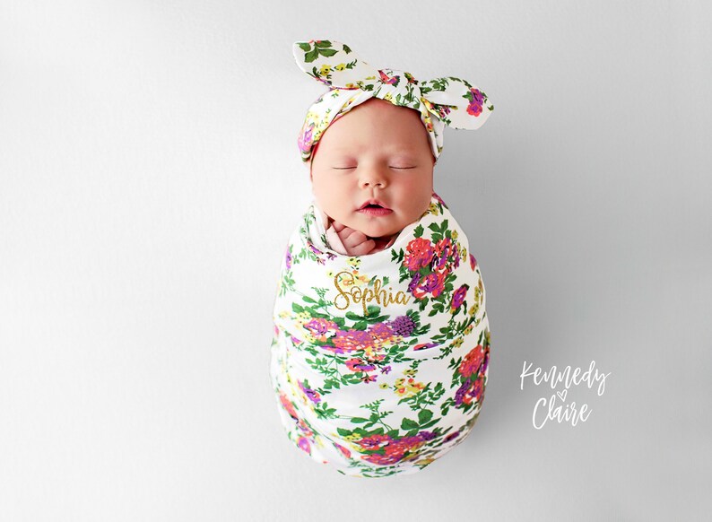 etsy personalized swaddle blanket