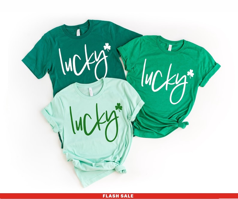 LUCKY Shirt St Patricks Day Shirt Women Saint Patricks Day Shirts Cute St Paddys Day Shirt St Patrick Day Shirt four leaf clover shirt green