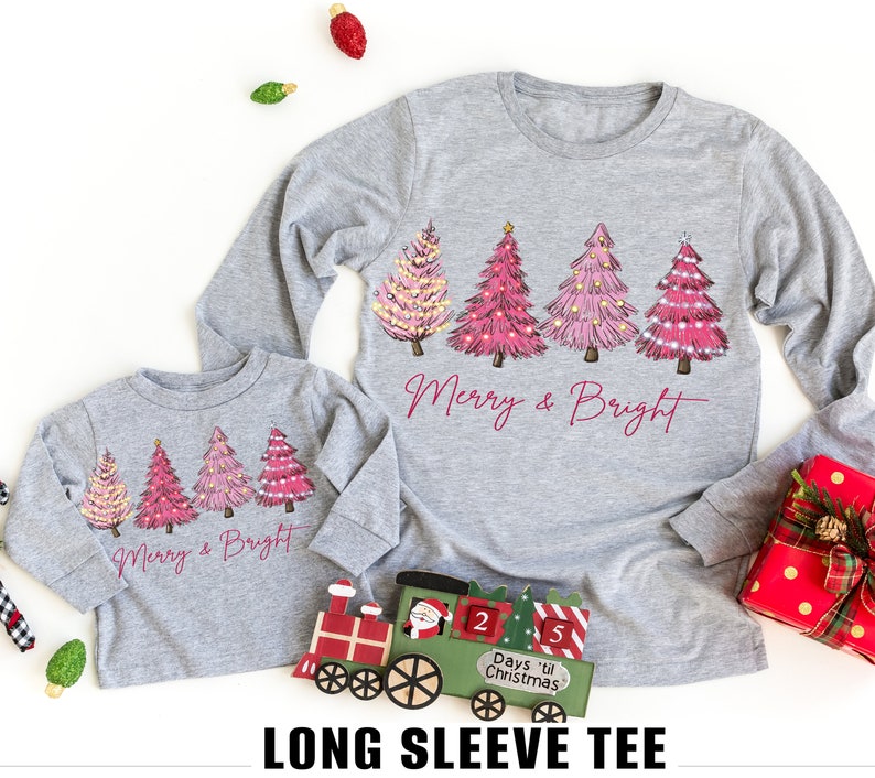 Merry and Bright Sweatshirt, Christmas Sweatshirt, Family Christmas Sweatshirt, Christmas Sweatshirts for Women, Merry Christmas Sweatshirt image 5