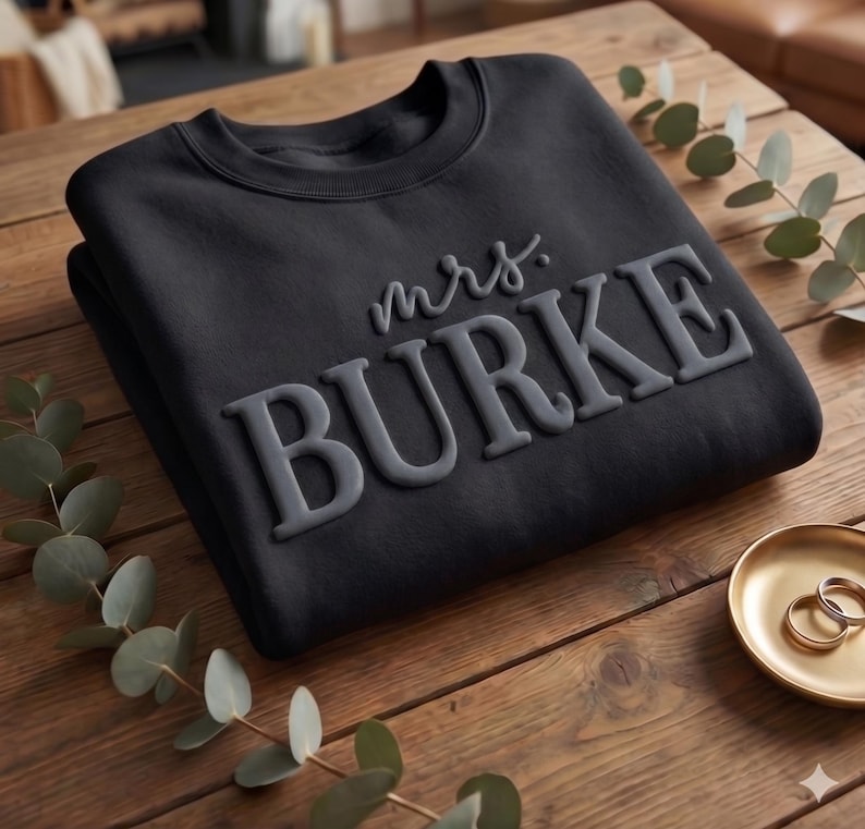 Custom EMBOSSED Future Mrs Sweatshirt, Personalized Mrs Sweatshirt, Bride To Be Gift, Engagement Gift Bridal Shower Gift New Mrs Sweatshirt image 4