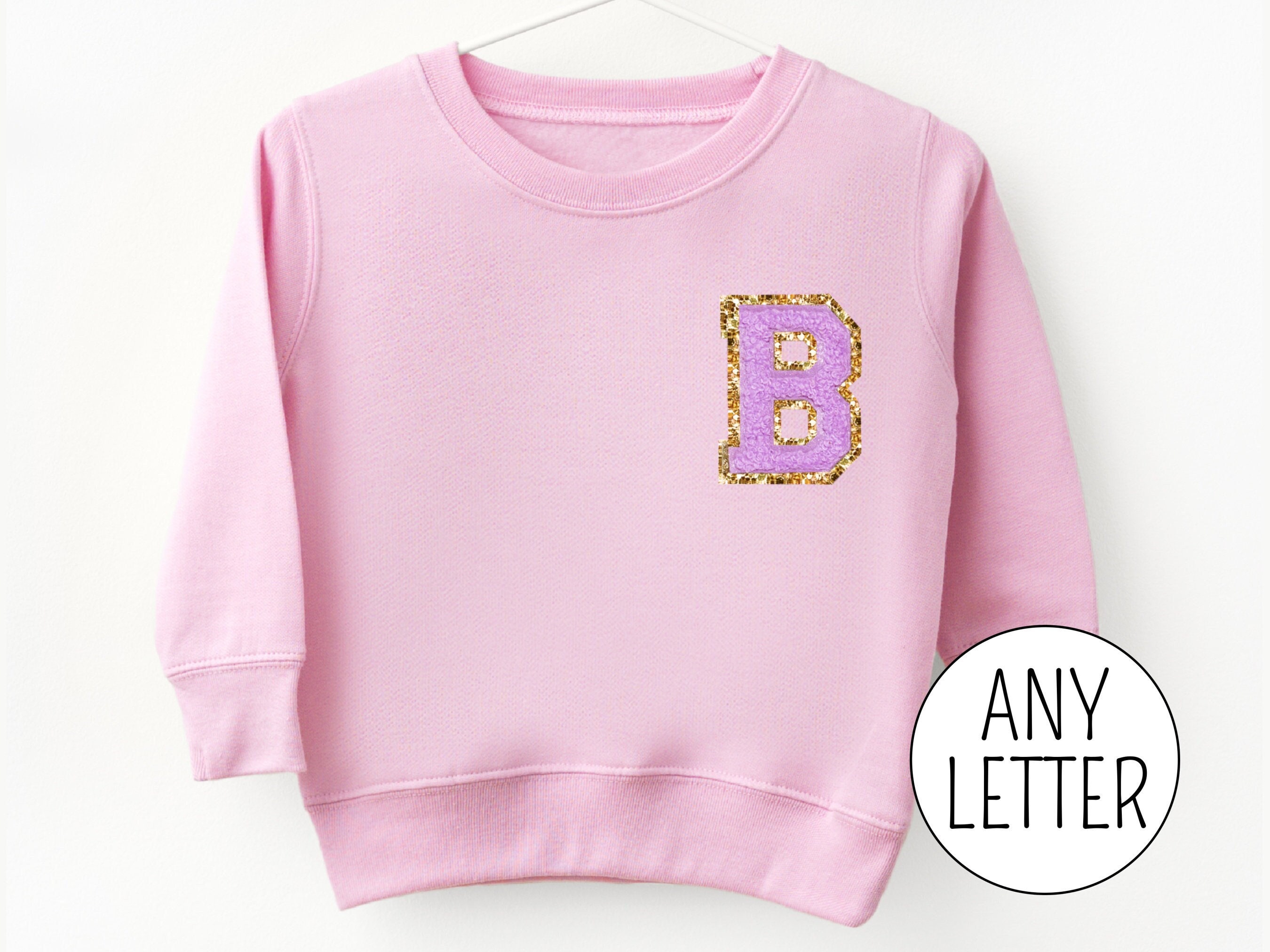Personalized Kids Embroidered Sweatshirt Chenille Patch