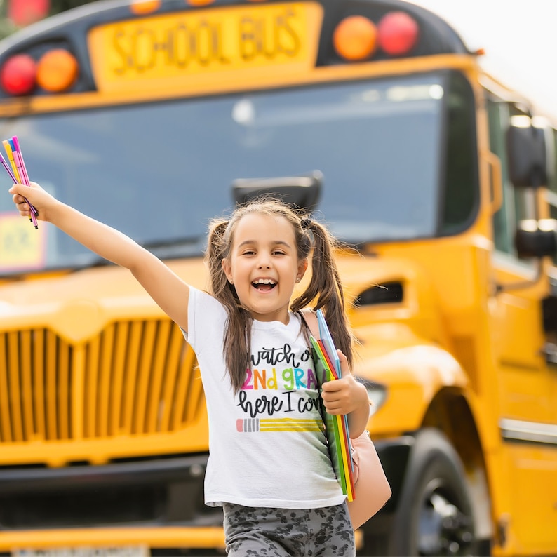 First Day of Kindergarten Shirt, Back to School Shirt, 1st Day of School Preschool Graduation Shirt Girl, First Grade image 6