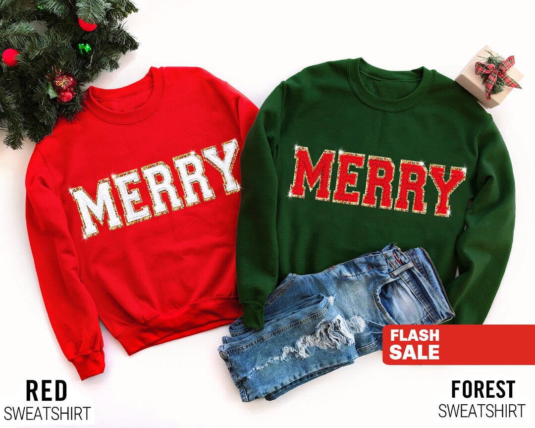 Sequin Patch Christmas Element Sweatshirt main image 1