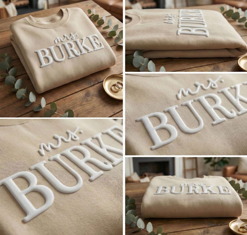 Custom EMBOSSED Future Mrs Sweatshirt, Personalized Mrs Sweatshirt, Bride To Be Gift, Engagement Gift Bridal Shower Gift New Mrs Sweatshirt image 11