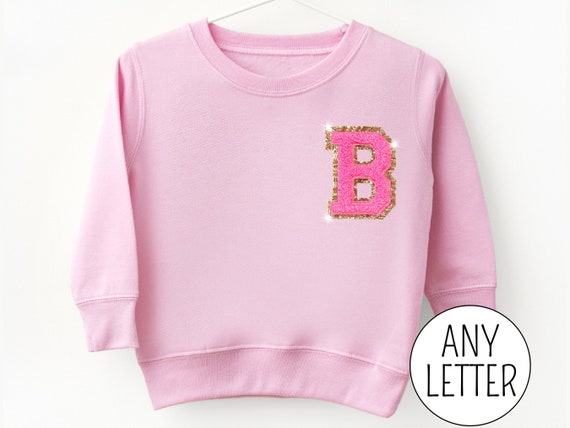 Personalized Kids Embroidered Sweatshirt With Chenille Patch