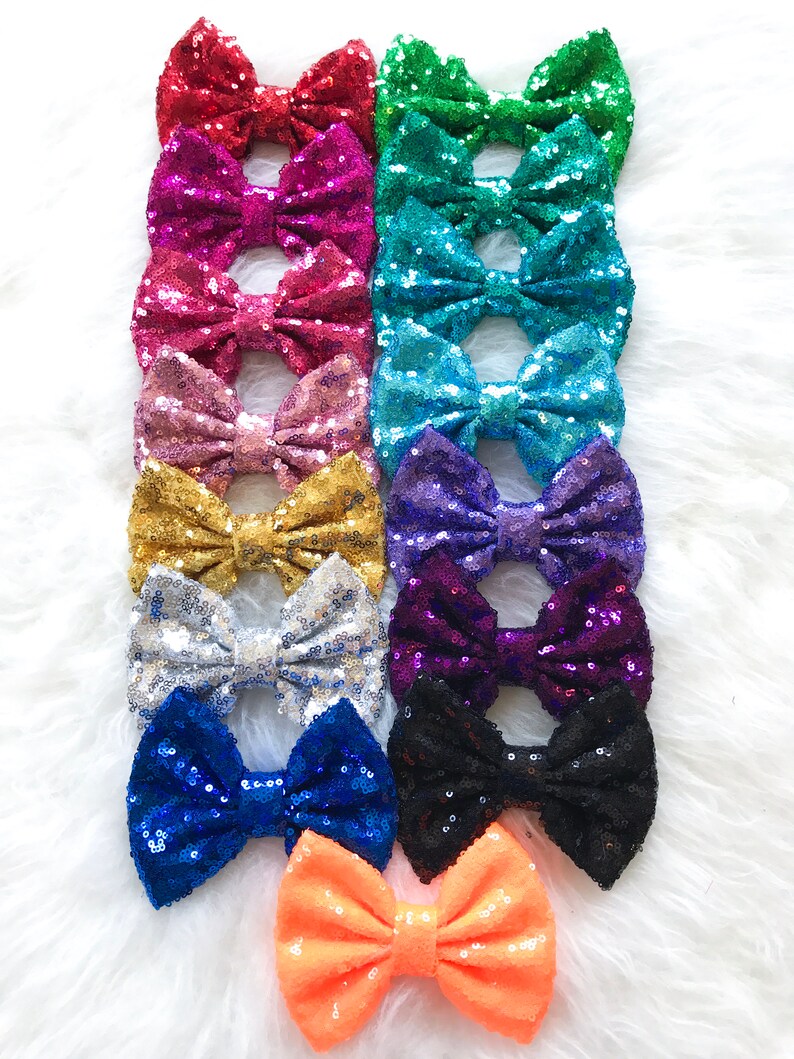 Red Sequin Bow Headband Christmas Bow Headband Christmas Etsy