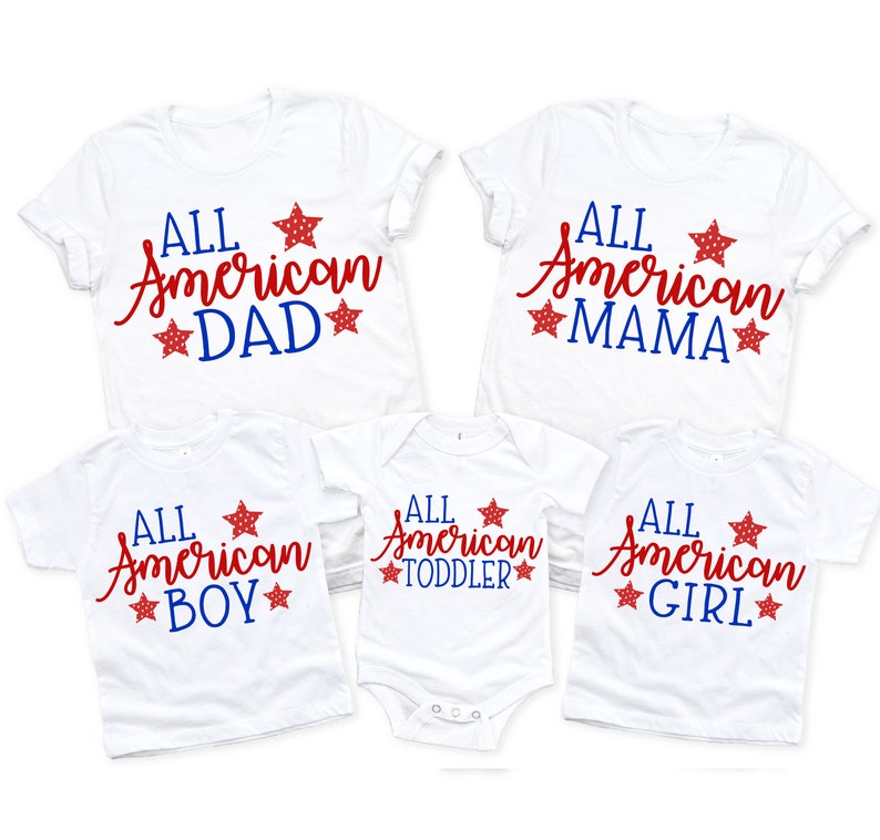 4th of July Family Shirts, Matching Fourth of July Tshirts, Retro Toddler July 4th t Shirts for Boys Tees for Kids 4th of July Memorial Day image 2