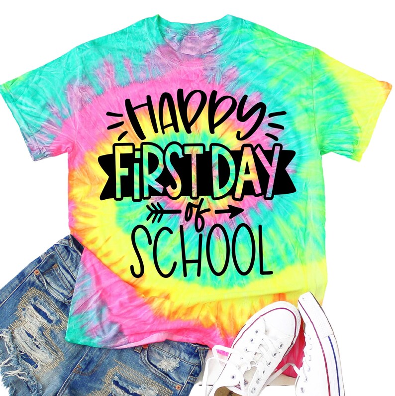 First  Day of School Tie Dye Shirt, Back to School Shirt for Teachers and Kids, Team Teacher Shirts 