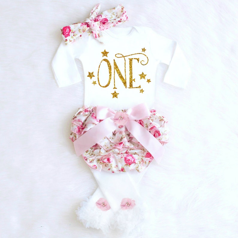 Baby Girl 1st Birthday Outfit Girls First Birthday Outfit Etsy