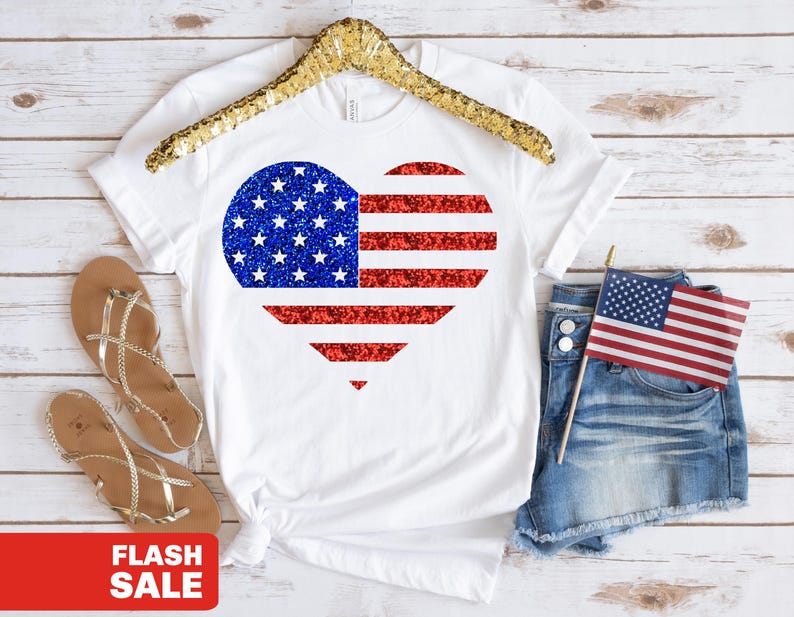 Glitter 4th of July Shirt for Women, USA Shirt, Fourth of July Shirt American Flag Tshirt, Patriotic Mommy and Me Outfits Toddler Tee