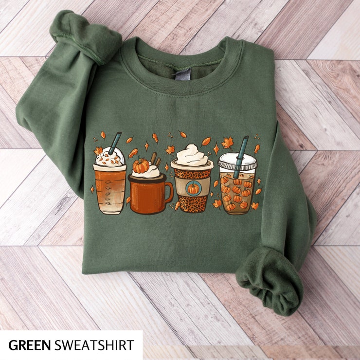 Coffee Fall Sweatshirt, Fall Shirt For Women, Its Fall Yall Halloween Shirt, Pumpkin Spice Halloween Sweatshirt