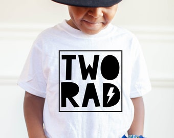 Two Rad Birthday Shirt, Boys 2nd Birthday Outfit, Trendy Toddler Tee