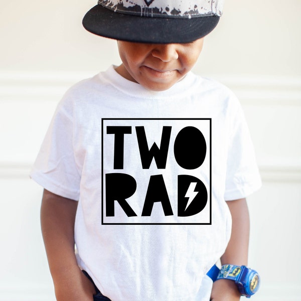 TWO RAD Birthday Shirt - TWO Shirt - Boys Birthday Shirt - 2nd Birthday Shirt Boy - Second Birthday Shirt - Hipster trendy kids