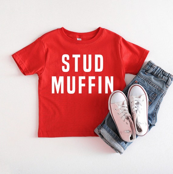 Baby Boy's 'Stud Muffin' Valentine's Day Shirt - Cotton/Lycra Blend, Seasonal Outfit
