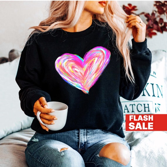 Heart sweatshirt hot sale