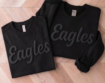 Custom Puff Print Team Name T-shirt, Personalized Puff Writing For Companies, Embossed Mascot Shirt, Metallic Puff Print, Puff School Sports
