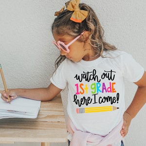 First Day of Kindergarten Shirt, Back to School Shirt, 1st Day of School Preschool Graduation Shirt Girl, First Grade image 4