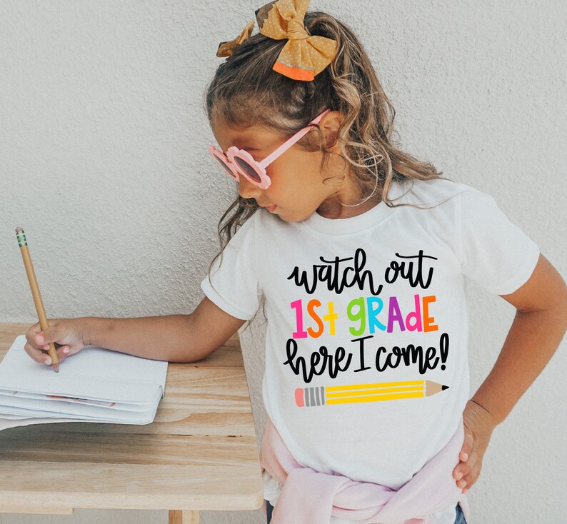 First Day of Kindergarten Shirt, Back to School Shirt, 1st Day of School Preschool Graduation Shirt Girl, First Grade image 4