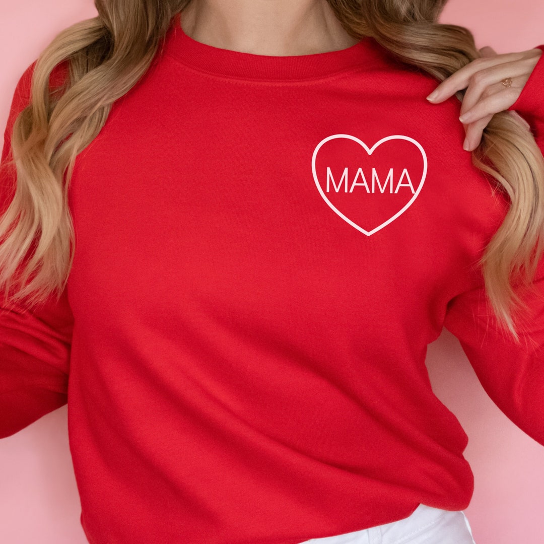 Mama Valentines Shirt - Red Valentine's Day Tee For Women, Cute Heart Design
