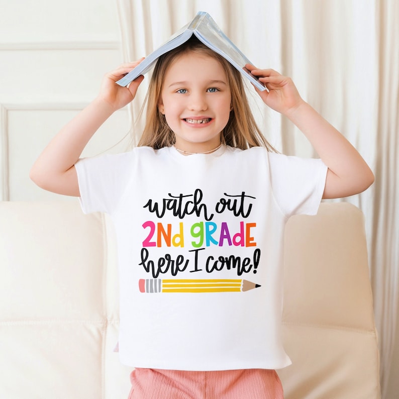 First Day of Kindergarten Shirt, Back to School Shirt, 1st Day of School Preschool Graduation Shirt Girl, First Grade image 8