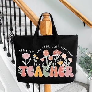 Floral Teacher Tote Bag, Teacher Gifts for Teacher Appreciation Gift ...