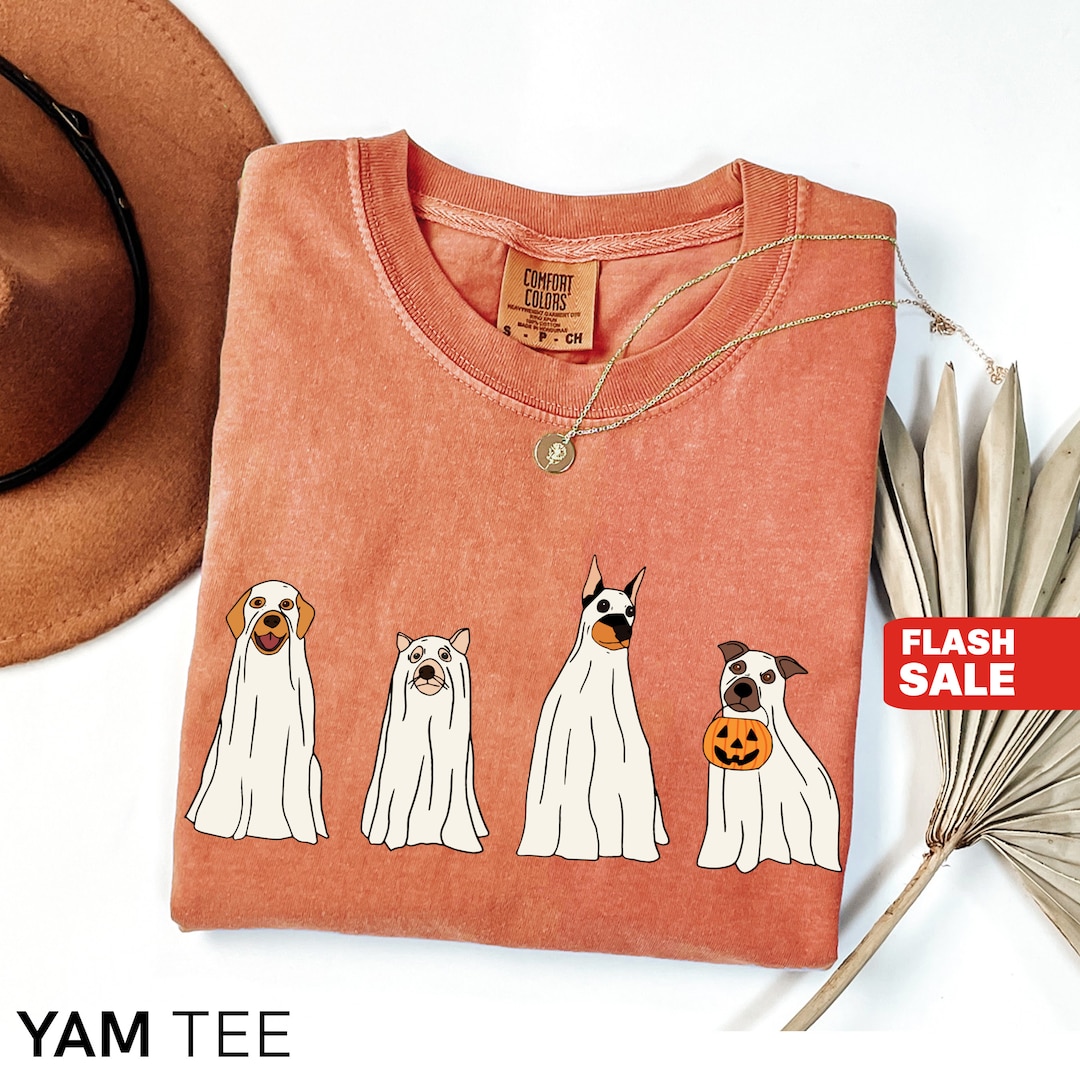 Dog Halloween Shirt, Ghost Dog Halloween Sweatshirt, Halloween Tees and