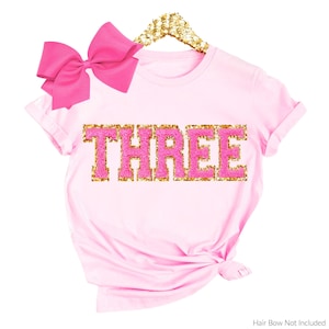 3rd Birthday Girl Shirt, 3rd Birthday Shirt Girl THREE Shirt 2nd birthday outfit girl third Birthday Custom Tshirt 4th birthday T Shirt
