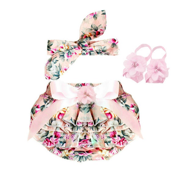 Baby Bloomers and Headband Set Baby Girl Clothes Newborn Etsy
